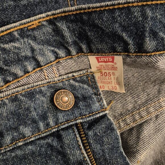 Vintage Levi’s 505 Jeans Mens 36 Regular Fit Straight Leg Red Tab Blue Denim - Picture 3 of 10